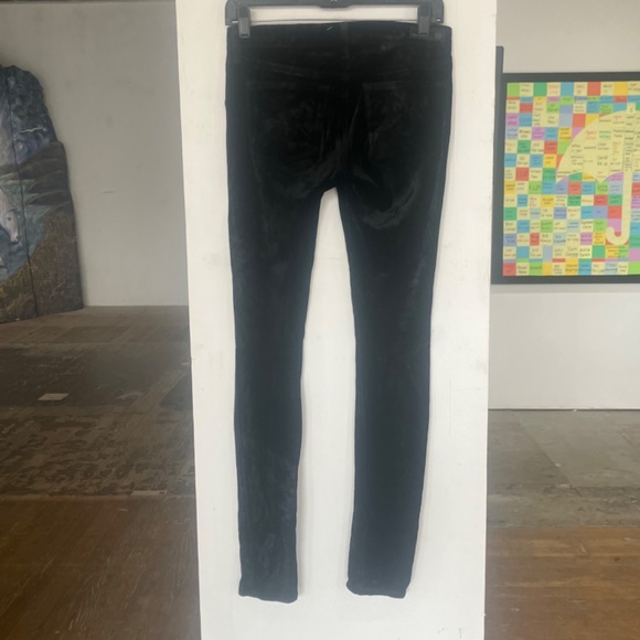AG black velour skinny trouser pant - Picture 5 of 13